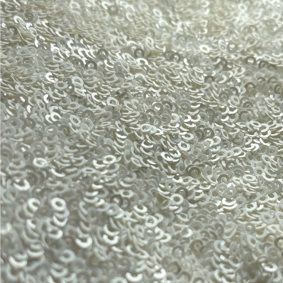 REINA DIAZ COLECCION 5 SEQUINED TANK TOP WHITE PINCHED DEEP V GREAT FOR LAYERING - Picture 14 of 15